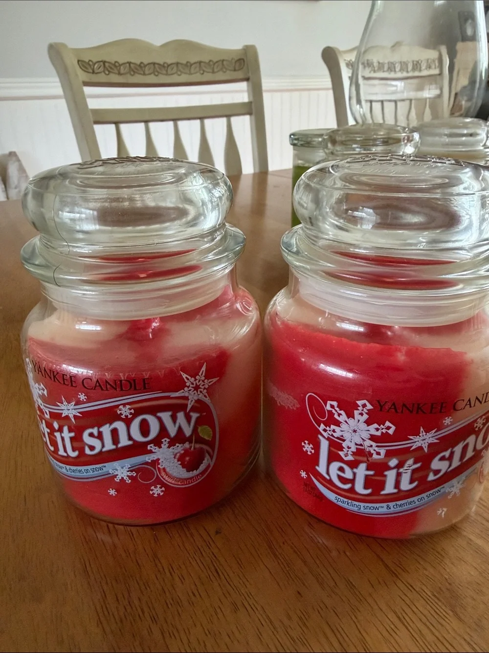 Yankee Candle Swirl Medium Jars Let it Snow New 2 jars